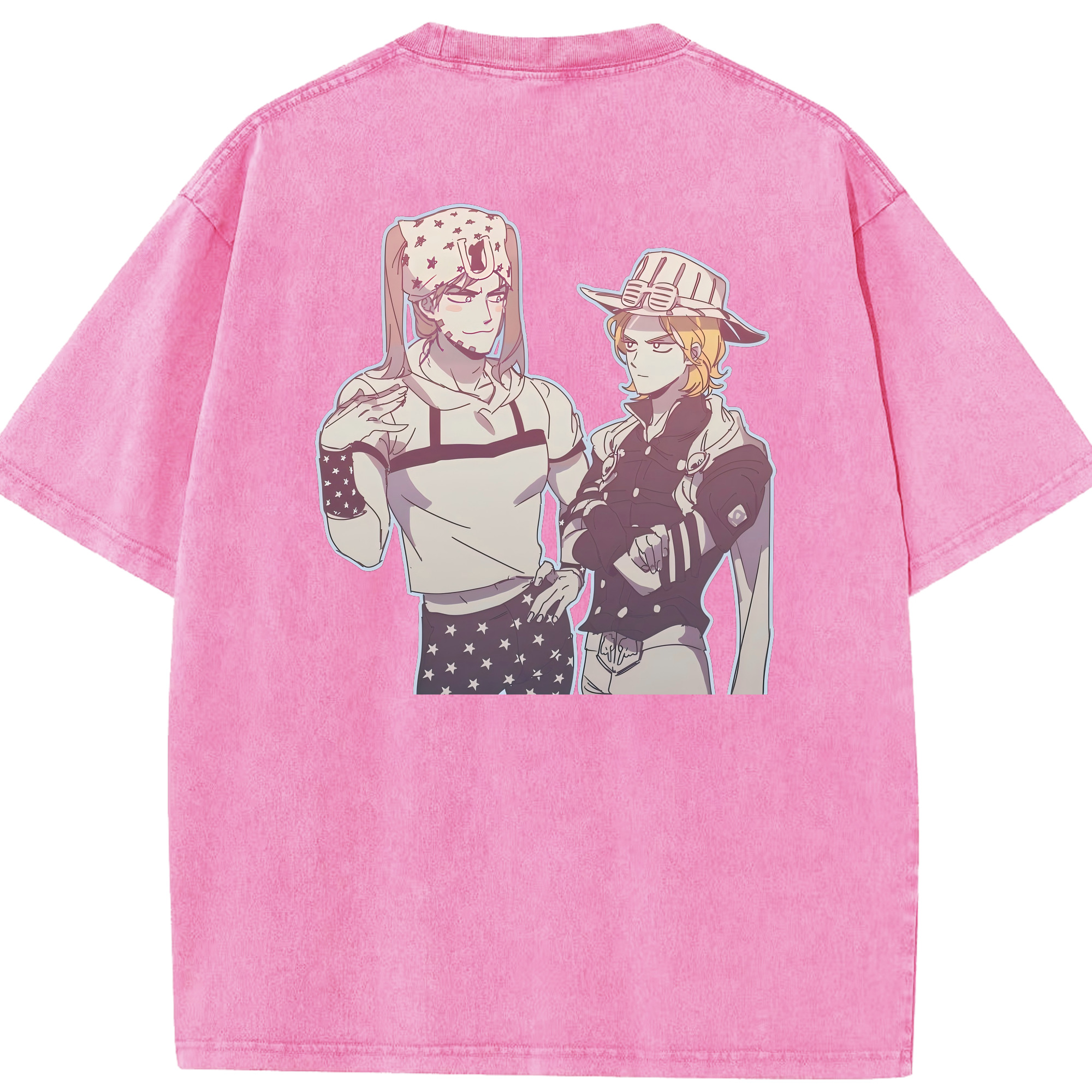 （画像用） ジョジョの奇妙な冒険 JoJo's Bizarre Adventure 綿100% ヴィンテージ風 半袖Tシャツ（背面プリント）